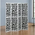 thumbnail image 7 of Roundhill Furniture 4-Panel Wood Room Divider, Folding Portable Partition Screen, Black and Silver, 7 of 7