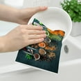 thumbnail image 5 of Colourful Herbs Spices Cooking Black Dish Kitchen Towels Set of 2 Soft Absorbent Hand Towels Tea Towels Gifts Bathroom Home Decorative 16x24 Inch, 5 of 5