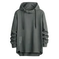 thumbnail image 2 of pstuiky Camisas casuales de manga larga para hombre, Sudadera con capucha deportiva de manga larga para hombre, holgada, de color liso, informal, para hombre Tops casuales para hombres l, 2 of 7