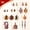 Brown, Gold & White, variant on DR.Planzen 30ct Assorted Sizes Wine Red Flocked Christmas Ornaments, Mixed 3" & 2" & 1.5" Shatterproof Holiday Balls for Indoor Tree Decor