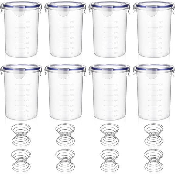 8Pcs Plastic Paint Storage Containers with Mixing Ball, 1000ml Airtight Empty Paint Cans with Lids for Leftover Paint