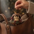 thumbnail image 5 of Christmas owl Hanging Ornament, Resin Pendant with Gold Chain for Christmas Tree, Forest Animal Styles, Winter Holiday Home Decor Gift Supply, Perfect for Mantel Shelf Indoor Display, 5 of 7