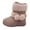 Beige, variant on FAOWME Girls Fall Snow Boots Shoes Thick Soles Non- Warm Comfortable Solid Color Zipper Shoes Pink 23