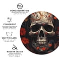 thumbnail image 3 of Fuzoiu Vintage Butterfly Flower Skull Print Leather Coasters Set,Drink Coasters Set of 4,for Tabletop Protection, Durable PVC Coasters,Home Décor and Housewarming Gift-Round Shape, 3 of 6