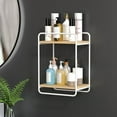 thumbnail image 4 of Kraoden Wall Mounted Storage Rack, Cup and Sundry Organizer, Double Layer Iron and Wood Shelves, No Installation Required, Versatile Bathroom and Home Storage Solution, 4 of 6