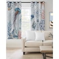 thumbnail image 2 of Coastal Jellyfish Blackout Curtains for Bedroom Living Room Darkening Curtains 84 Inch Length 2 Panels Set Farmhouse Nautical Conch Coral Starfish Window Curtain Window Treatment Drapes 42"x84", 2 of 9