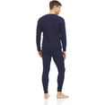thumbnail image 6 of BILLIONHATS 3 Pack of 2pc Thermal Sets for Men, Base Layer Long Johns Underwear, Top & Bottom, Cotton, Solid Colors (Large, Navy Blue), 6 of 6