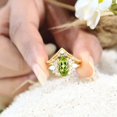 thumbnail image 6 of JEWELRYTREASURE 12x6 mm / 1.5 Ct Peridot Wedding Ring Set Opal Diamond Cluster Bridesmaid Jewelry for Women August Birthstone Art Deco Gift for Her, 6 of 7