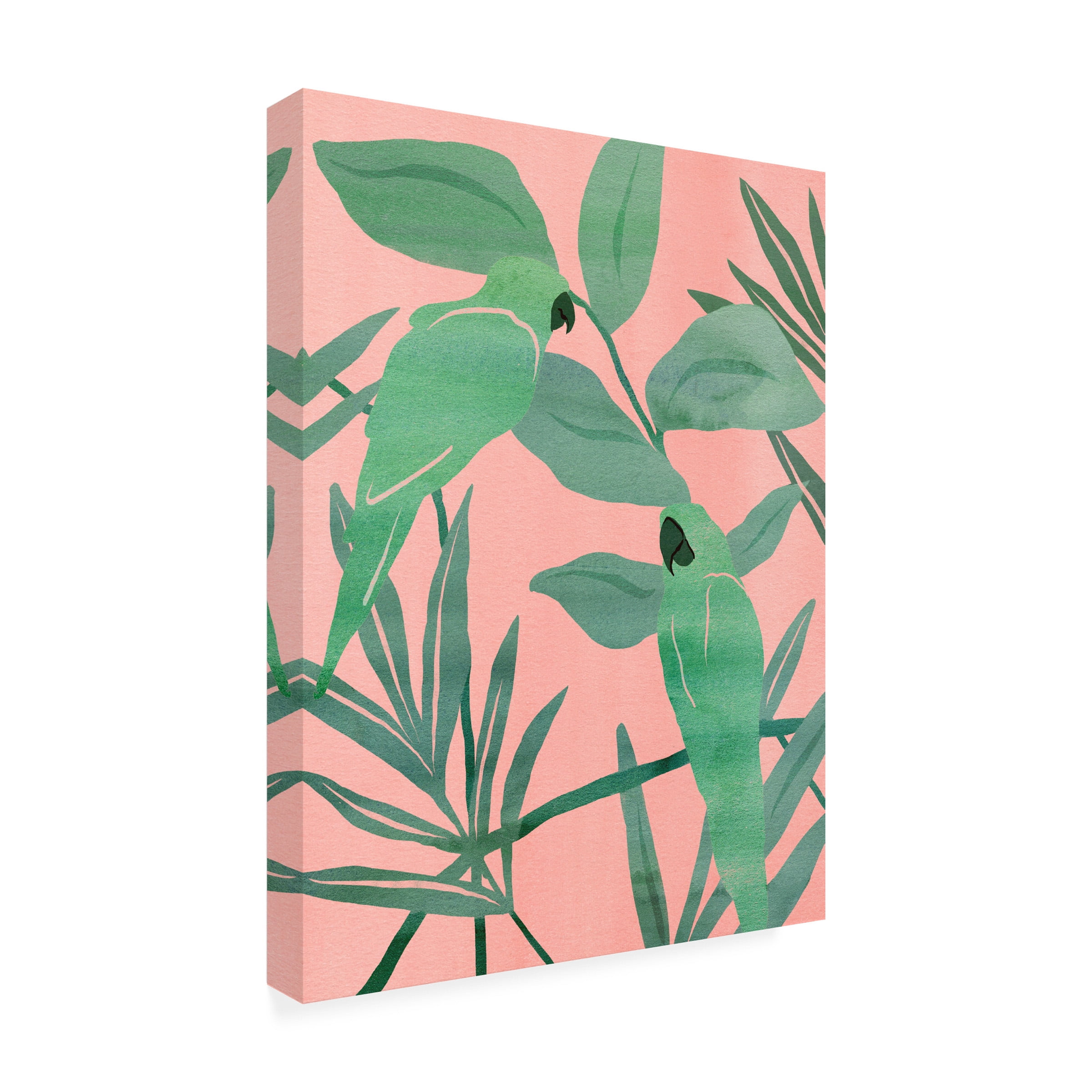 Melissa Wang 'Pink and Green Birds of Paradise I' Outdoor Canvas 24x16