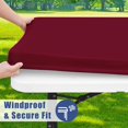 thumbnail image 3 of decorUhome Rectangle Stretch Spandex Tablecloth, Washable Reusable Table Cover for 8 FT Tables, Waterproof Fitted Table Cloth for Party, Picnic (Wine Red, 30"x96"), 3 of 9