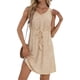 thumbnail image 3 of TaTaai Ladies Fashion Solid V-Neck Sleeveless Hollow Out Textured Dress Adjustable Drawstring Waist A-Line Flowy Midi Dress Soft Breathable for Spring Summer Outings Gift, 3 of 6