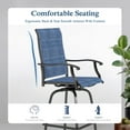 thumbnail image 5 of Sophia & William Outdoor Patio Metal Swivel Bar Stools Textilene Height Chairs Furniture Set of 4, Navy Blue, 5 of 7
