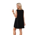thumbnail image 2 of Women's Sleeveless V-Neck Mini Dress Beach Casual Sundress Summer Vacation Outfit Black XS, 2 of 7