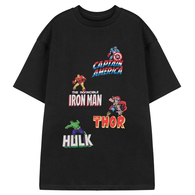 Marvel Mens Multi Character Short-Sleeved T-Shirt