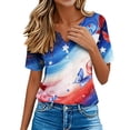 thumbnail image 6 of YanHoo Plus Size Patriotic Shirts for Women Short Sleeve V Neck America 250 T-Shirts Summer Casual Graphic Blouses Independence Day Outfits, 6 of 7