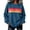 Navy, variant on Binmer Women’s Rainbow Stripe Print Crew Neck Long Sleeve Sweatshirt, Loose Casual Pullover Top ,Sizes S-2XL