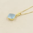 thumbnail image 2 of Aquamarine Pendant Sterling Silver Pendant Square Gemstone Pendant Minimalist Pendant Necklaces for Women, 2 of 6