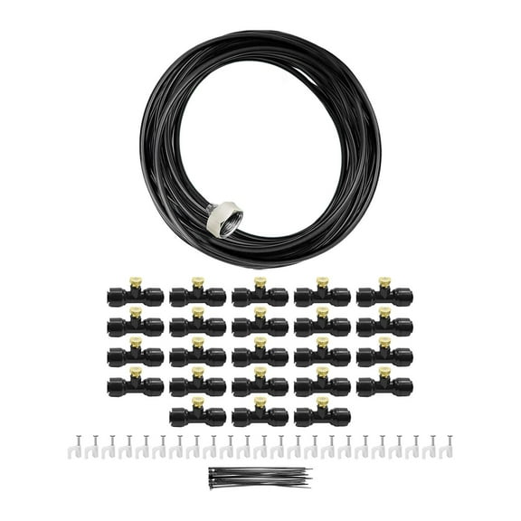 yotijay Misting Cooling System for The Garden, 3/4 Inch Brass Adapter, Cooling for The Outdoor Terrace, Misting System for Irrigation of Long 23M