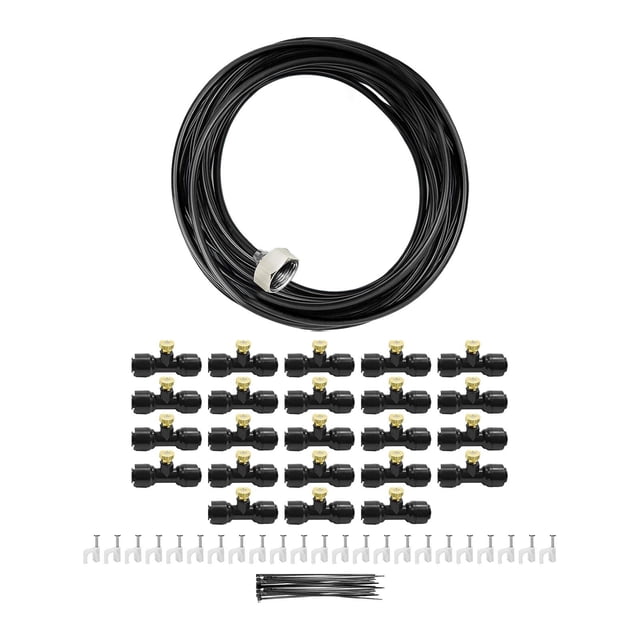 Almencla Misting Cooling System Mist Nozzles for Pool Waterpark Greenhouse Trampoline Long 23M