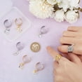 thumbnail image 2 of 8 anillos de acero inoxidable de 2 colores para mujer, ajustables, con dijes de luna y estrella, con puño abierto., 2 of 6