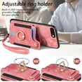 thumbnail image 5 of Phone Case for iPhone 7plus 8plus 7/8 Plus Wallet Cover with Screen Protector and Wrist Strap Lanyard RFID Card Holder Ring Stand Cell Accessories i Phone7s 7s + 7+ 8s 8+ Phones8 7p 8p Women Men Pink, 5 of 7