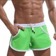 thumbnail image 5 of Leesechin Mens Shorts Athletic Summer Home Leisure Patchwork Sports Trousers Breathable Shorts Pants Green XL, 5 of 5