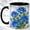 Black, variant on Faceted Blue Rose Accent Mug, 11oz Ceramic Coffee Cup for Rose Lovers