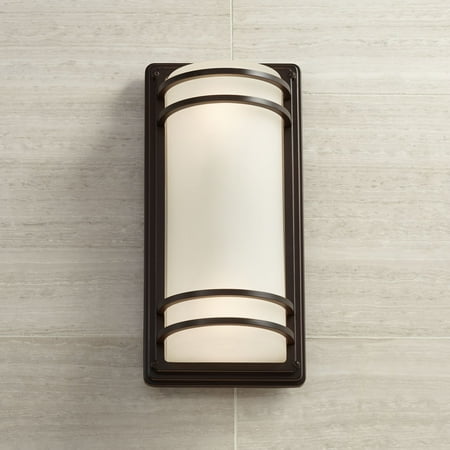 Hazlenut Bronze Outdoor Sconce - John Timberland Modern Outdoor Wall Sconce Fixture Rubbed Bronze 16