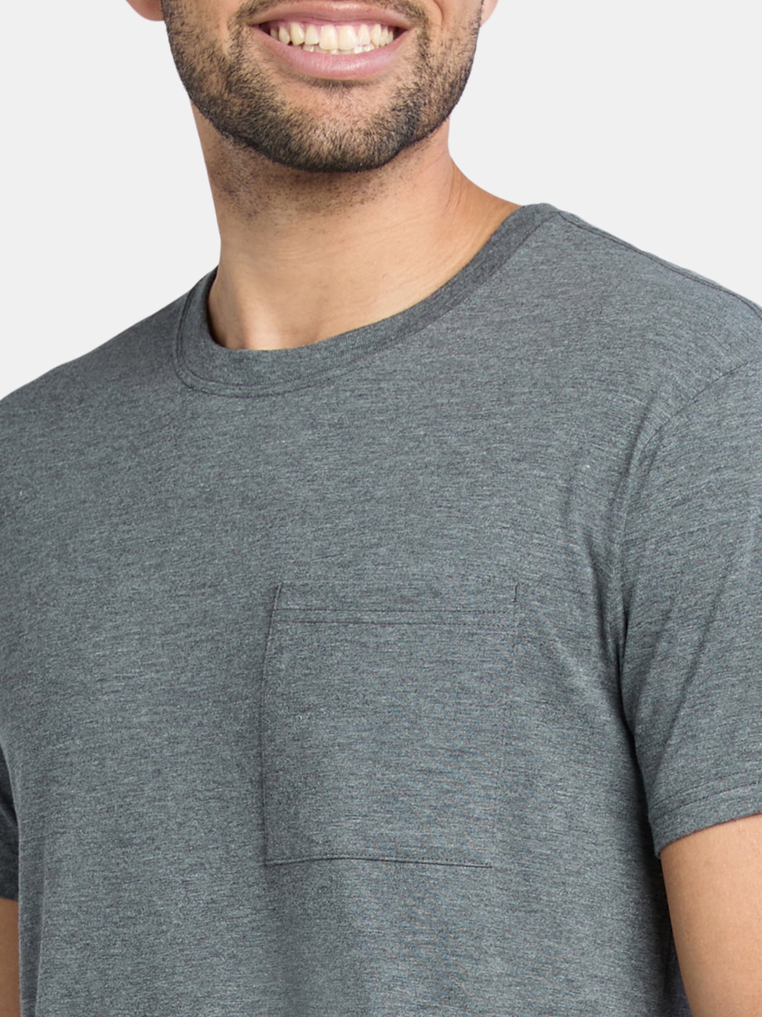 Athletic Works Men's and Big Men's Tri Blend Pocket Tee, Sizes XS-4XLT
