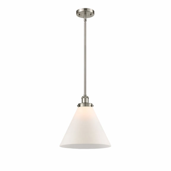916-1S-SN-G41-L-Innovations Lighting-Cone - 1 Light Stem Hung Mini Pendant In Industrial Style-10 Inches Tall and 12 Inches Wide-Brushed Satin Nickel