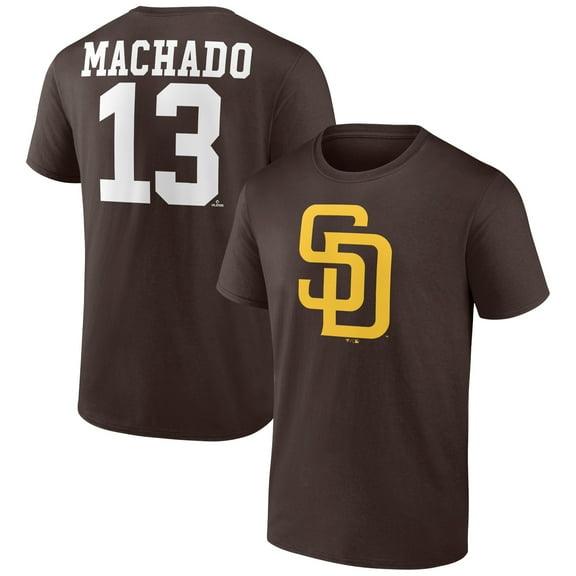 Men's Manny Machado Brown San Diego Padres Player Icon Name & Number T-Shirt