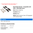 thumbnail image 2 of Rear Brake Pad Set - Compatible with 2002 - 2009 GMC Envoy 2003 2004 2005 2006 2007 2008, 2 of 2
