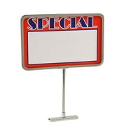 Retail Rack Chrome Frame Magnetic Base Sign Holder, 7" x 11" Card Display, 14" H 10 Pack