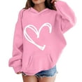 thumbnail image 2 of YunPes Boys Girls Heart Hooded Sweatshirts Comfy Oversized Fleece Pullover Sweatshirt Kids Fall Winter Long Sleeve Trendy Hoodies, 2 of 4