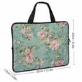 thumbnail image 2 of AWERP Classic Floral Vintage Green Flower Pink Floral Laptop Bag Diving Fabric Laptop Carrying Bag 12inch, 2 of 5