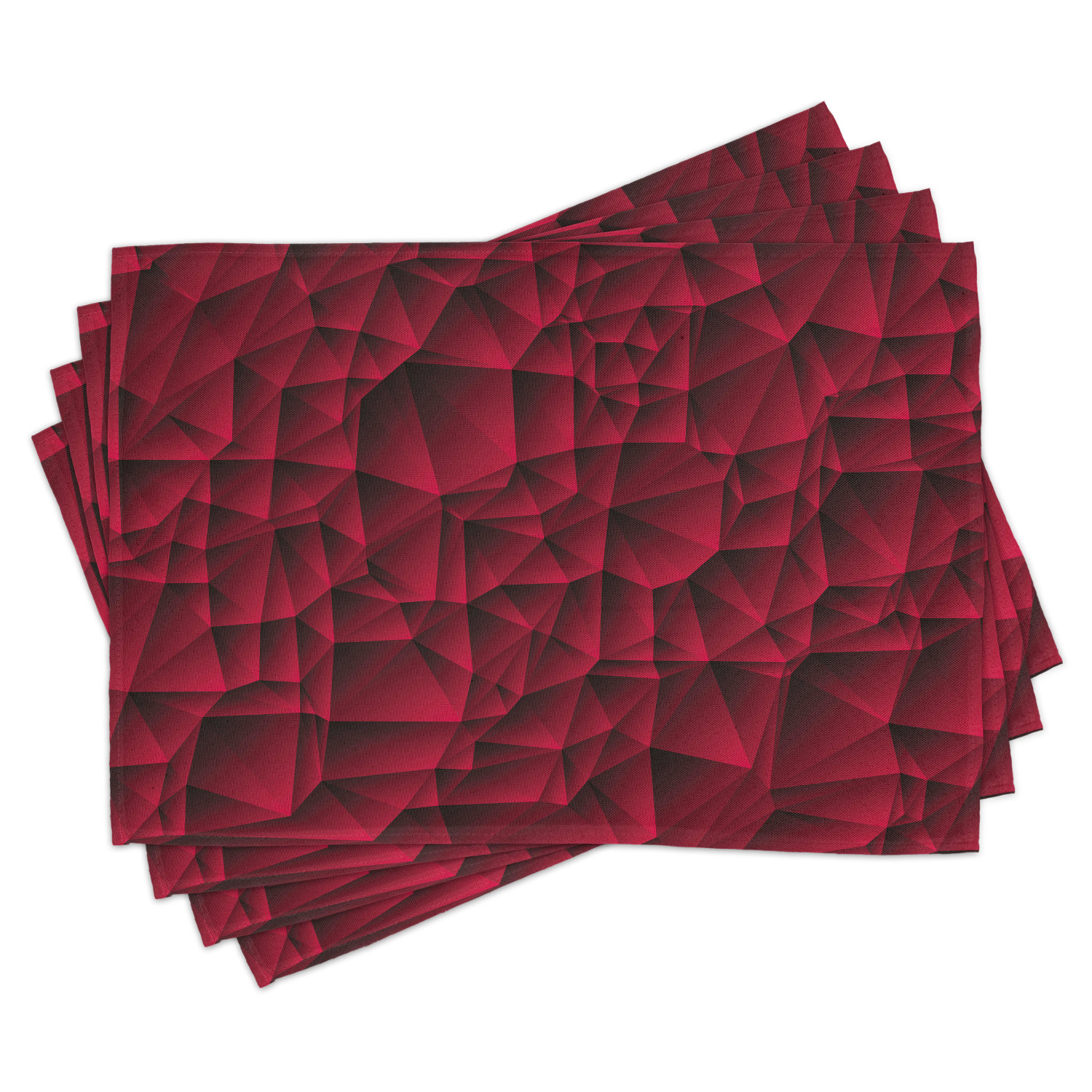 Maroon Placemats Set of 4 Modern Geometric Contemporary Art Wave Like