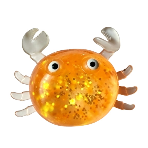 Squishy Crab Stress Relief Squeeze Toy, Transparent Sea Animal Sensory Fidget Toy for Kids Adults, Soft Decompression Hand Toy for Ocean Themed Party Favor Gift