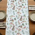 thumbnail image 5 of Table Runners 72 Inches Long Dress Scarves, Bunny Floral Easter Farmhouse Kitchen Table Runner, Coffee Tablerunners, Elegant Pastoral Spring Floral Rabbits 16x72 Inch, 5 of 9