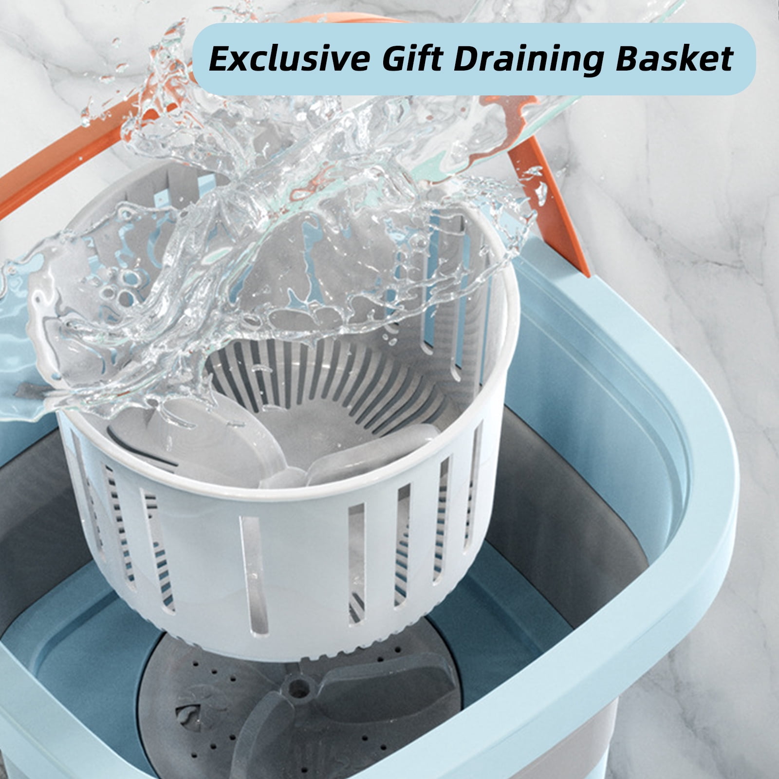 Stuffygreenus 016 cu ft Mini Portable Washing Machine with Drain Basket