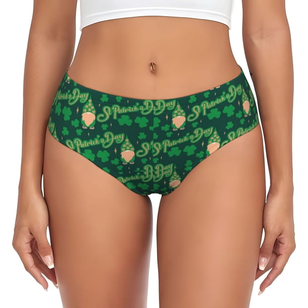 Balery St Patrick's Day9 Ropa Interior de Algodón para Mujer con Dibujo – Braguitas Cómodas y Elásticas, Estilo Clásico-X-Large