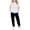 White, variant on WMTBSRSW Girls Clothing Sets Lightwieght Summer Short Sleeve Sets with Jogger Pants Workout Athletic Gym Outfits with Pockets Black 11-12 Years