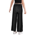thumbnail image 7 of Aislor Girls Glitter Rhinestone Sequin Sheer Mesh Wide Leg Pants Modern Figure Skating Jazz Dance Pants Black 8, 7 of 7