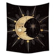 thumbnail image 1 of Tapiz de pared con forma de luna dorada, 150 x 150 cm, microtela de fibra, 1 of 2
