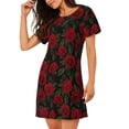 thumbnail image 2 of Fotbe Rose Bata de Dormir para Mujer con Estampado, Camisón de Algodón de Manga Corta, Ropa de Dormir Casual, 2 of 6