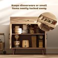 thumbnail image 4 of HOMCOM 30" Farmhouse Sideboard Buffet Cabinet with Patterned Doors, Oak, 4 of 10