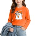 thumbnail image 5 of WAVSUF Girls Halloween Sweatshirts, Crew Neck Loose Fit Long Sleeve Winter Festive Casual Pullover Orange 7-8, 5 of 7
