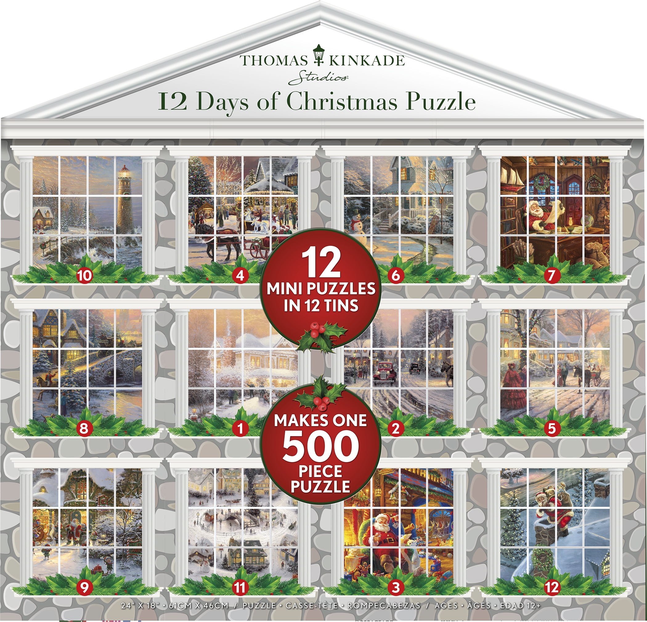 Ceaco Thomas Kinkade 12 Days to Christmas Countdown 12 In 1 Multipack Puzzles