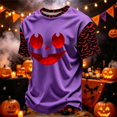 thumbnail image 2 of Fabrcox S-4XL Halloween Men T&nbsp;shirts Pumpkin Ghost Moon Mens T Shirts Graphic Fall Winter Festival Corduroy Raglan Men's Shirts Short Sleeve Purple XL, 2 of 7
