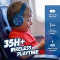 thumbnail image 2 of PowerLocus PLED Auriculares Bluetooth para niños, Auriculares inalámbricos para niños con luces LED, Volumen seguro de 74/85/94 dB, Micro SD, Cable AUX, Estéreo de alta fidelidad, Micrófono incorporad, 2 of 5