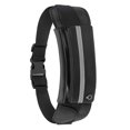 thumbnail image 4 of Riñonera impermeable con diseño de tiras reflectantes, color negro, para deporte, con orificio para auriculares, 4 of 12